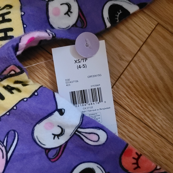 George Girls 2 piece Pajamas, XS (4-5), Purple. - Picture 2 of 4